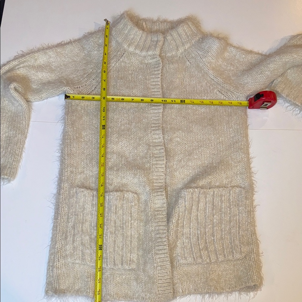 Free People Cream Fuzzy Cardigan, Small - Like New - Picture 7 of 8